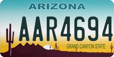 AZ license plate AAR4694
