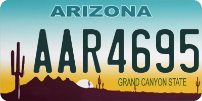 AZ license plate AAR4695