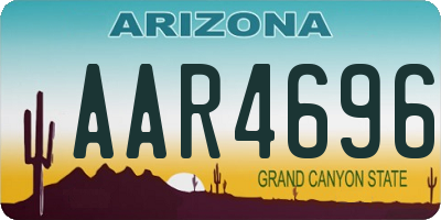 AZ license plate AAR4696