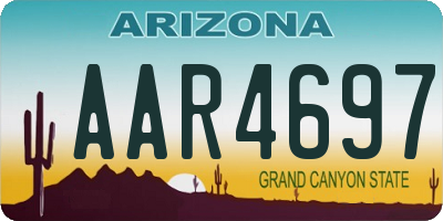 AZ license plate AAR4697
