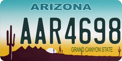 AZ license plate AAR4698