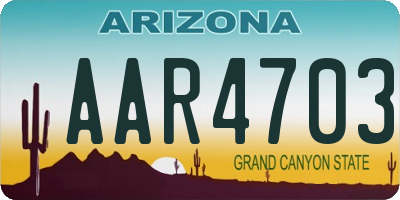 AZ license plate AAR4703