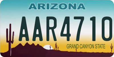 AZ license plate AAR4710