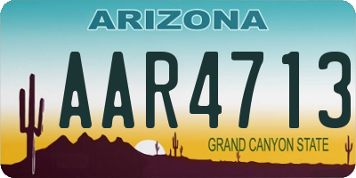 AZ license plate AAR4713