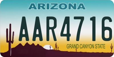 AZ license plate AAR4716