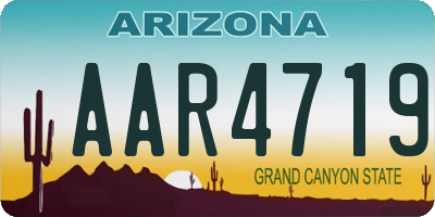 AZ license plate AAR4719