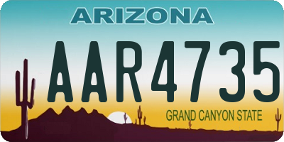 AZ license plate AAR4735