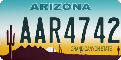 AZ license plate AAR4742