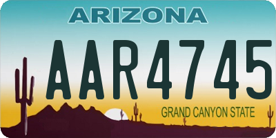 AZ license plate AAR4745