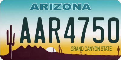 AZ license plate AAR4750