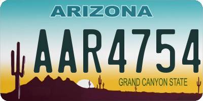 AZ license plate AAR4754