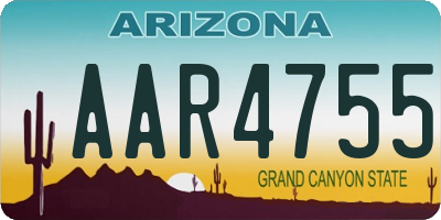 AZ license plate AAR4755