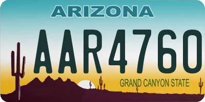 AZ license plate AAR4760