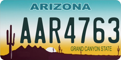 AZ license plate AAR4763