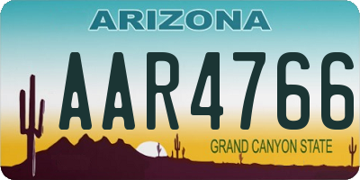 AZ license plate AAR4766