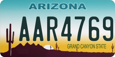 AZ license plate AAR4769