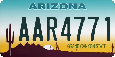 AZ license plate AAR4771