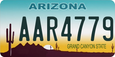 AZ license plate AAR4779
