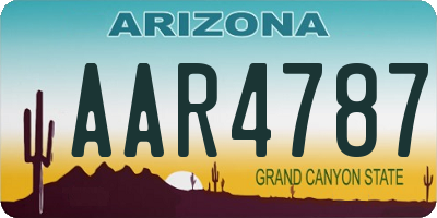 AZ license plate AAR4787