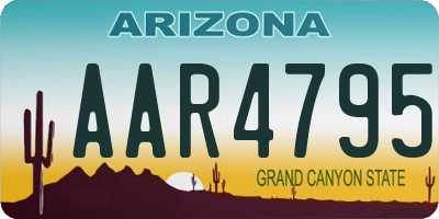 AZ license plate AAR4795