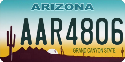 AZ license plate AAR4806