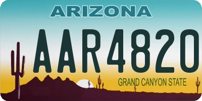 AZ license plate AAR4820