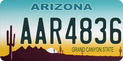 AZ license plate AAR4836