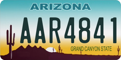 AZ license plate AAR4841
