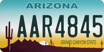 AZ license plate AAR4845