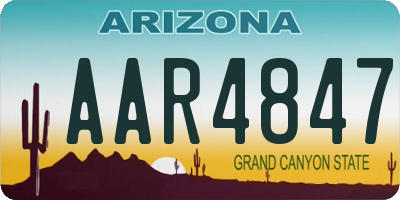 AZ license plate AAR4847