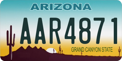 AZ license plate AAR4871