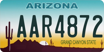 AZ license plate AAR4872