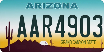 AZ license plate AAR4903