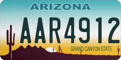 AZ license plate AAR4912