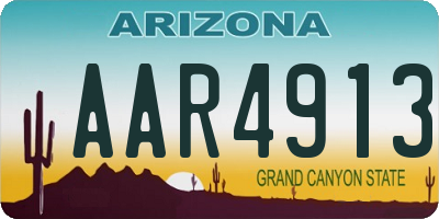 AZ license plate AAR4913
