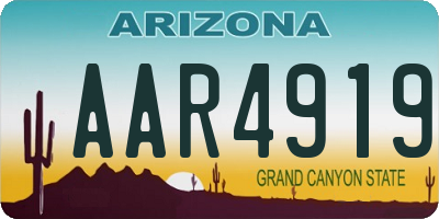 AZ license plate AAR4919