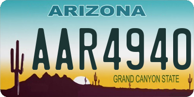 AZ license plate AAR4940