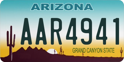 AZ license plate AAR4941