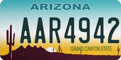 AZ license plate AAR4942