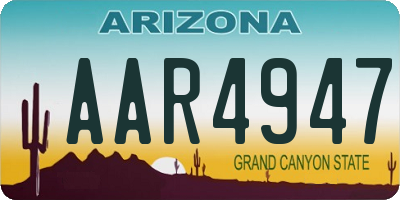 AZ license plate AAR4947