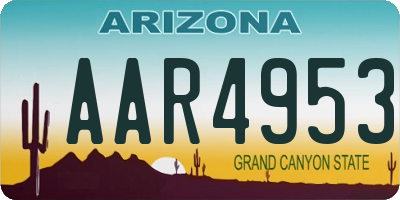 AZ license plate AAR4953