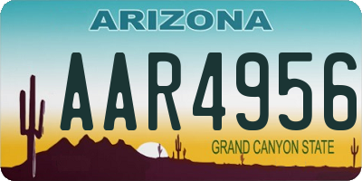 AZ license plate AAR4956