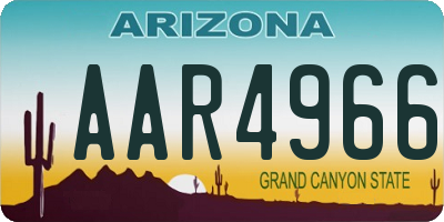 AZ license plate AAR4966