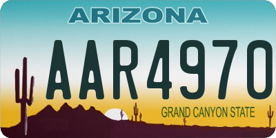 AZ license plate AAR4970