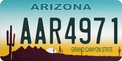 AZ license plate AAR4971