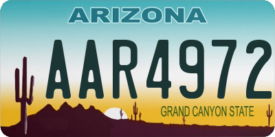 AZ license plate AAR4972