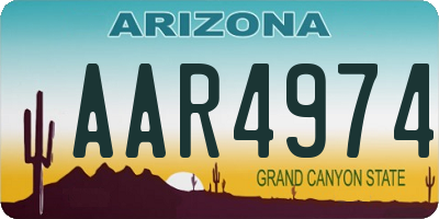 AZ license plate AAR4974