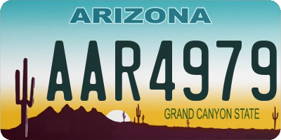 AZ license plate AAR4979
