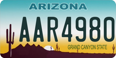 AZ license plate AAR4980