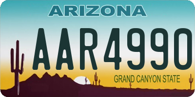 AZ license plate AAR4990